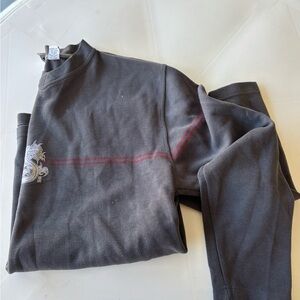 COS Charcoal Ribbed Long Sleeve Top